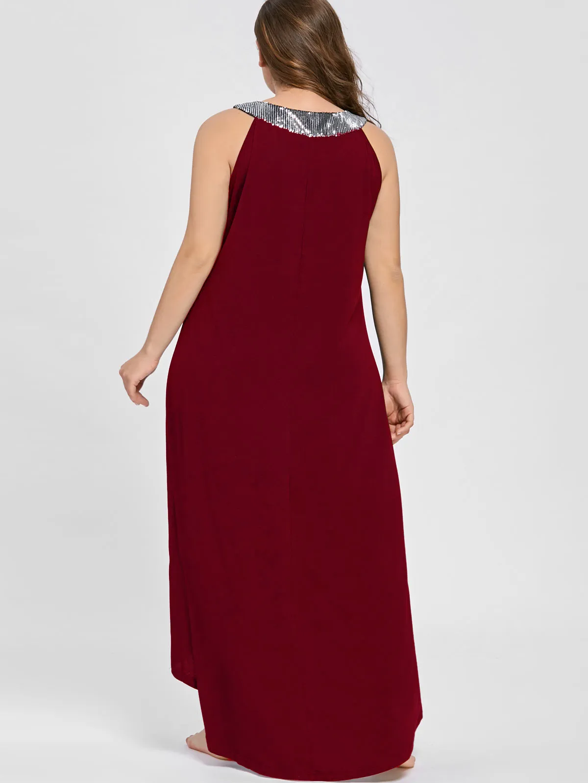 Ava Sequins Collar Sleeveless Long Maxi Dress to 5 XL
