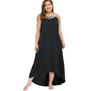 Ava Sequins Collar Sleeveless Long Maxi Dress to 5 XL