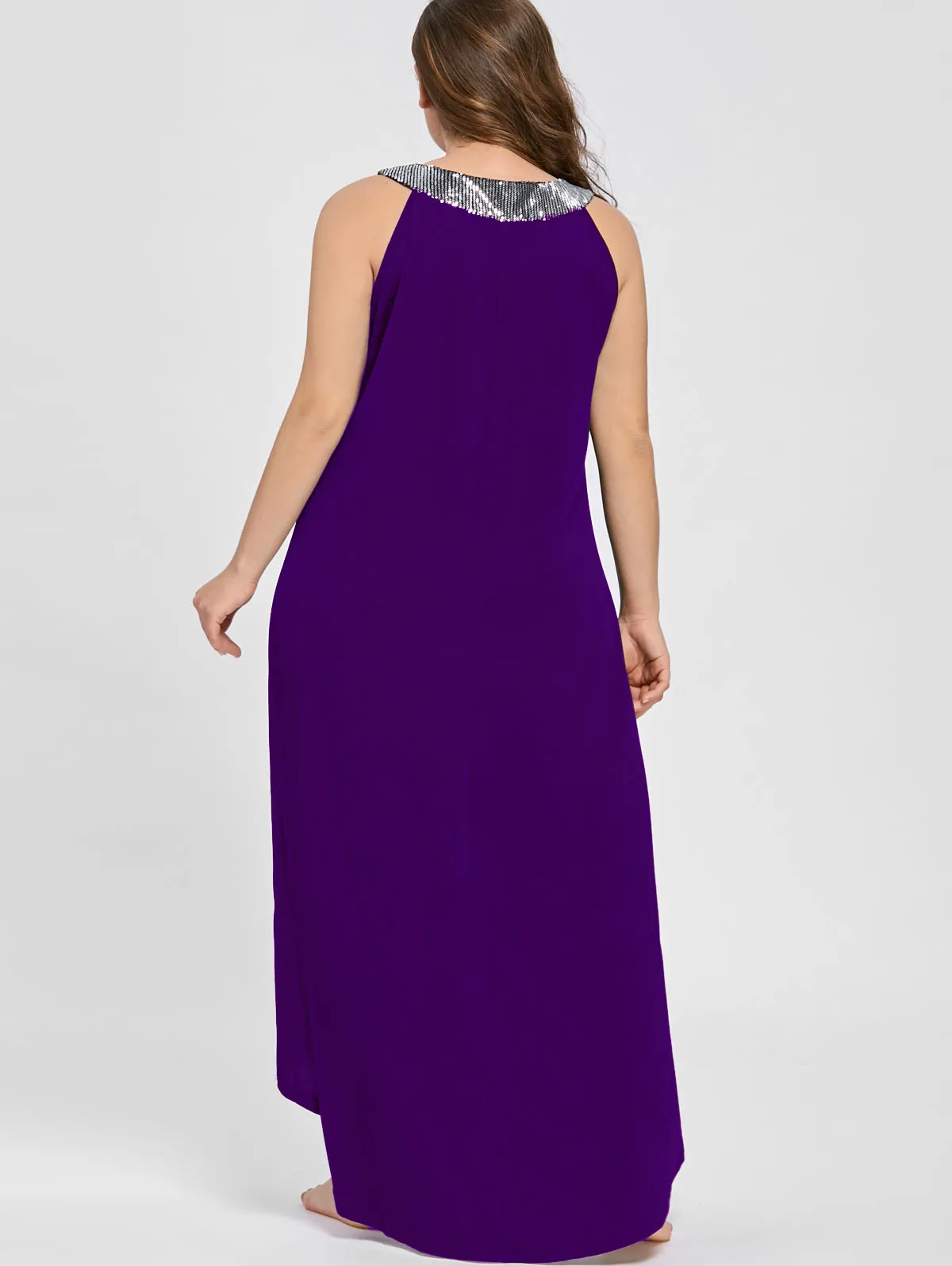 Ava Sequins Collar Sleeveless Long Maxi Dress to 5 XL