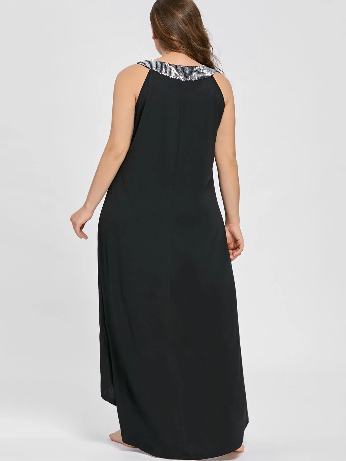 Ava Sequins Collar Sleeveless Long Maxi Dress to 5 XL