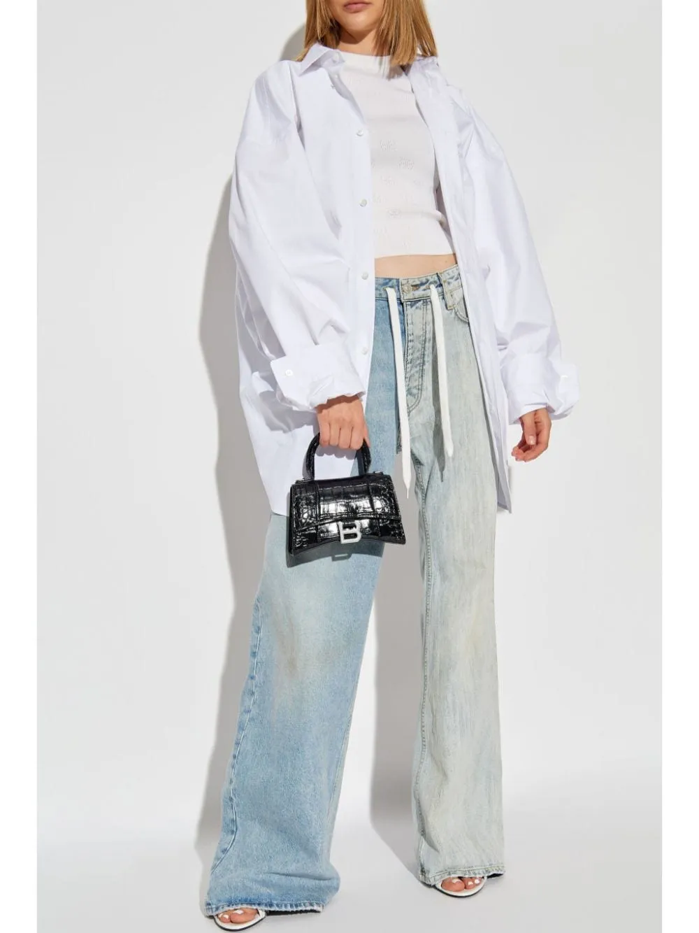 Balenciaga öppen stickad ullstopp