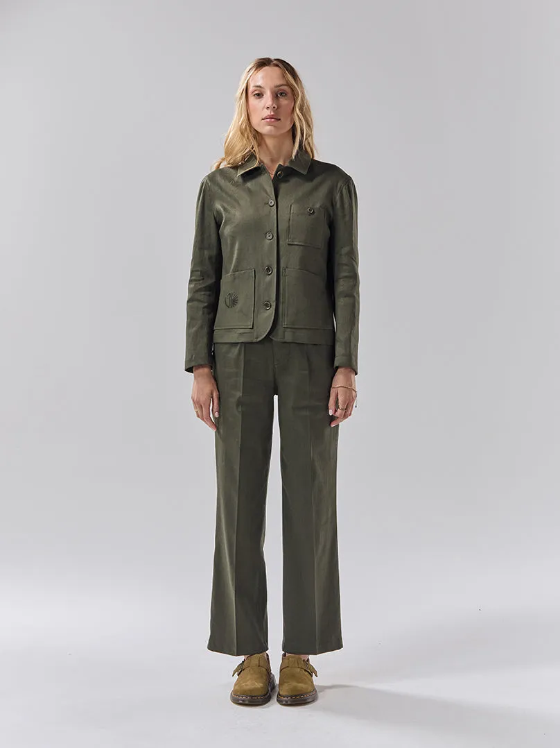 Batch 05 - Womens Bottle Green Linen Suit