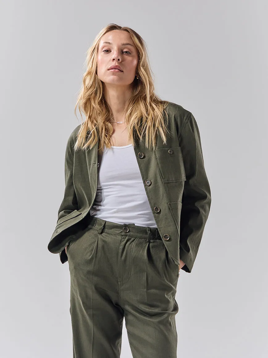 Batch 05 - Womens Bottle Green Linen Suit