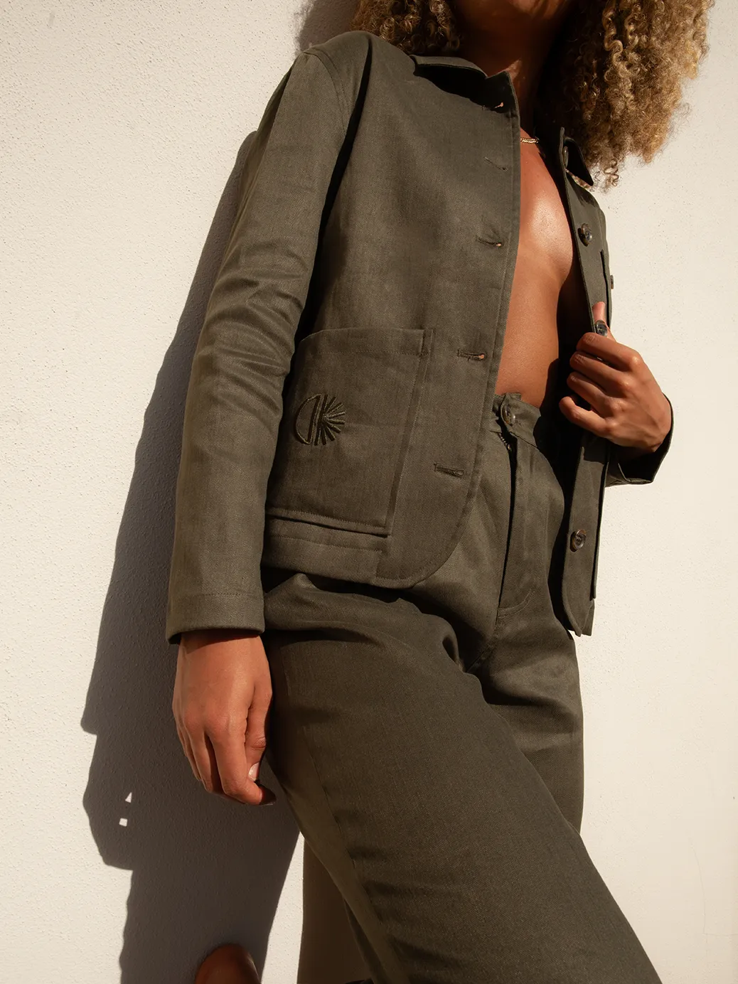 Batch 05 - Womens Bottle Green Linen Suit