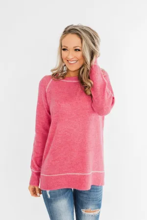 Beautiful Mornings Knitted Sweater- Bubblegum Pink