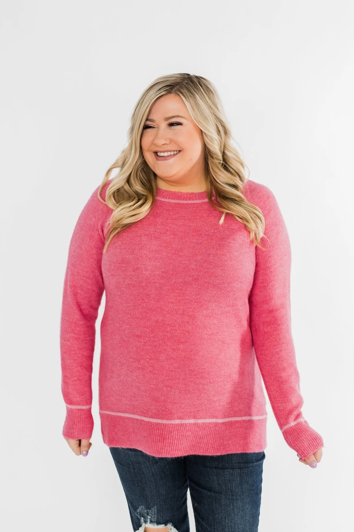 Beautiful Mornings Knitted Sweater- Bubblegum Pink