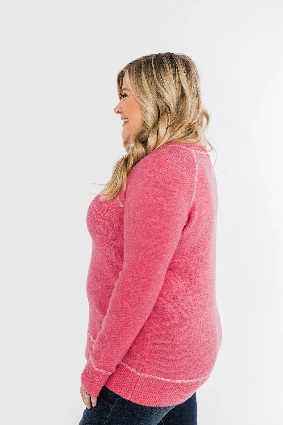 Beautiful Mornings Knitted Sweater- Bubblegum Pink