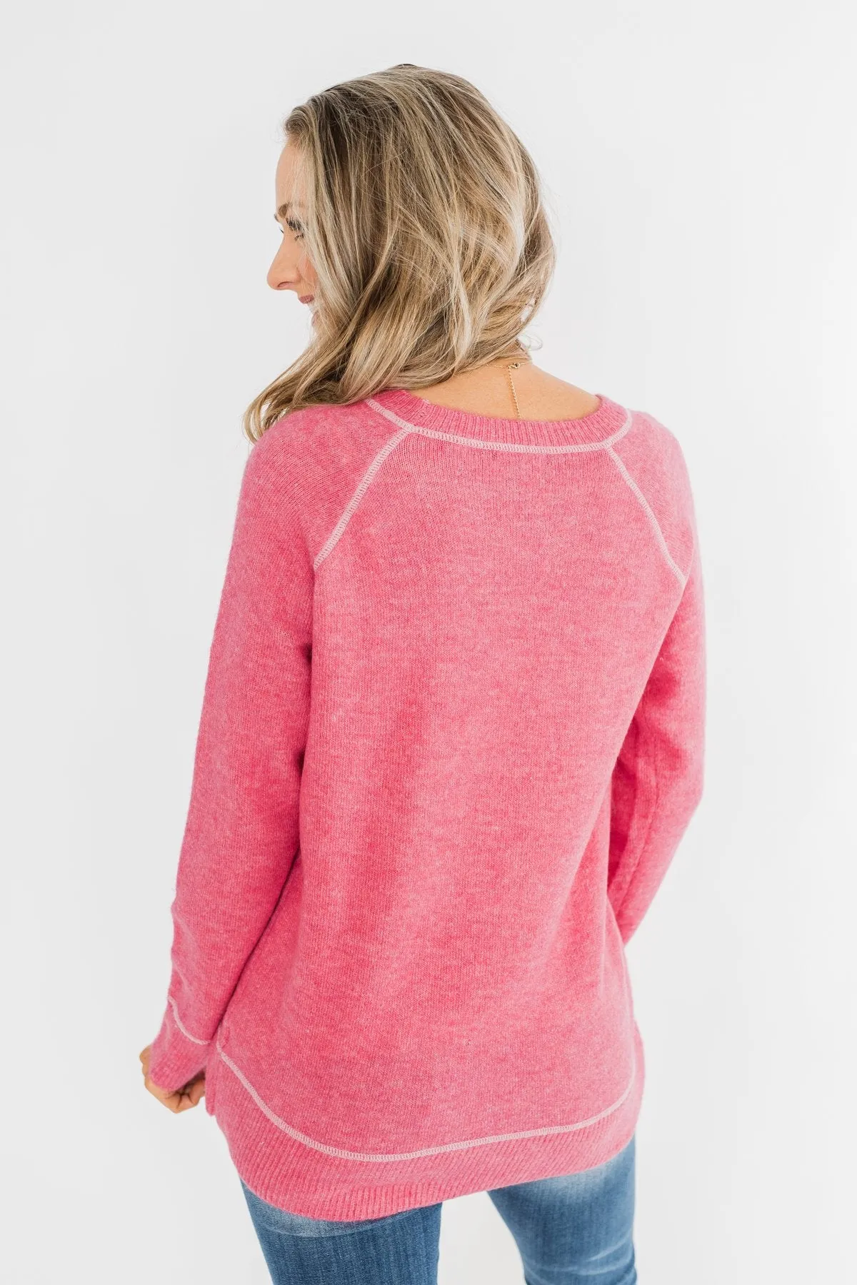 Beautiful Mornings Knitted Sweater- Bubblegum Pink