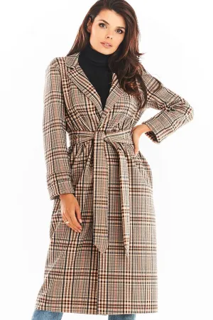 Belted Double Collar Long Coat