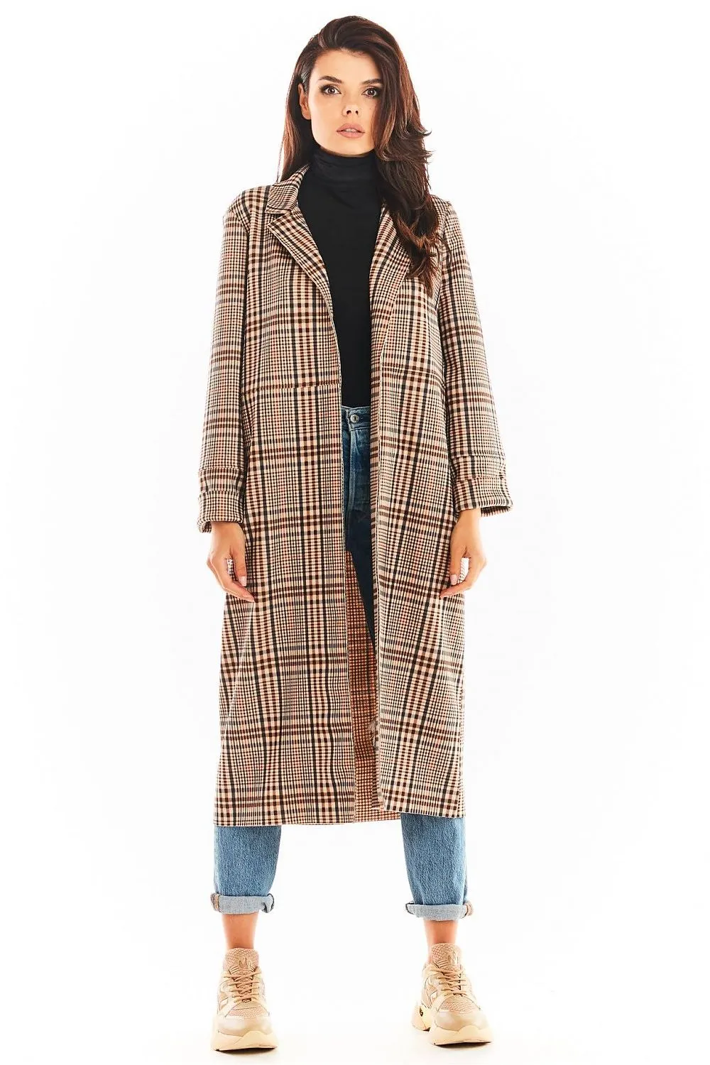 Belted Double Collar Long Coat