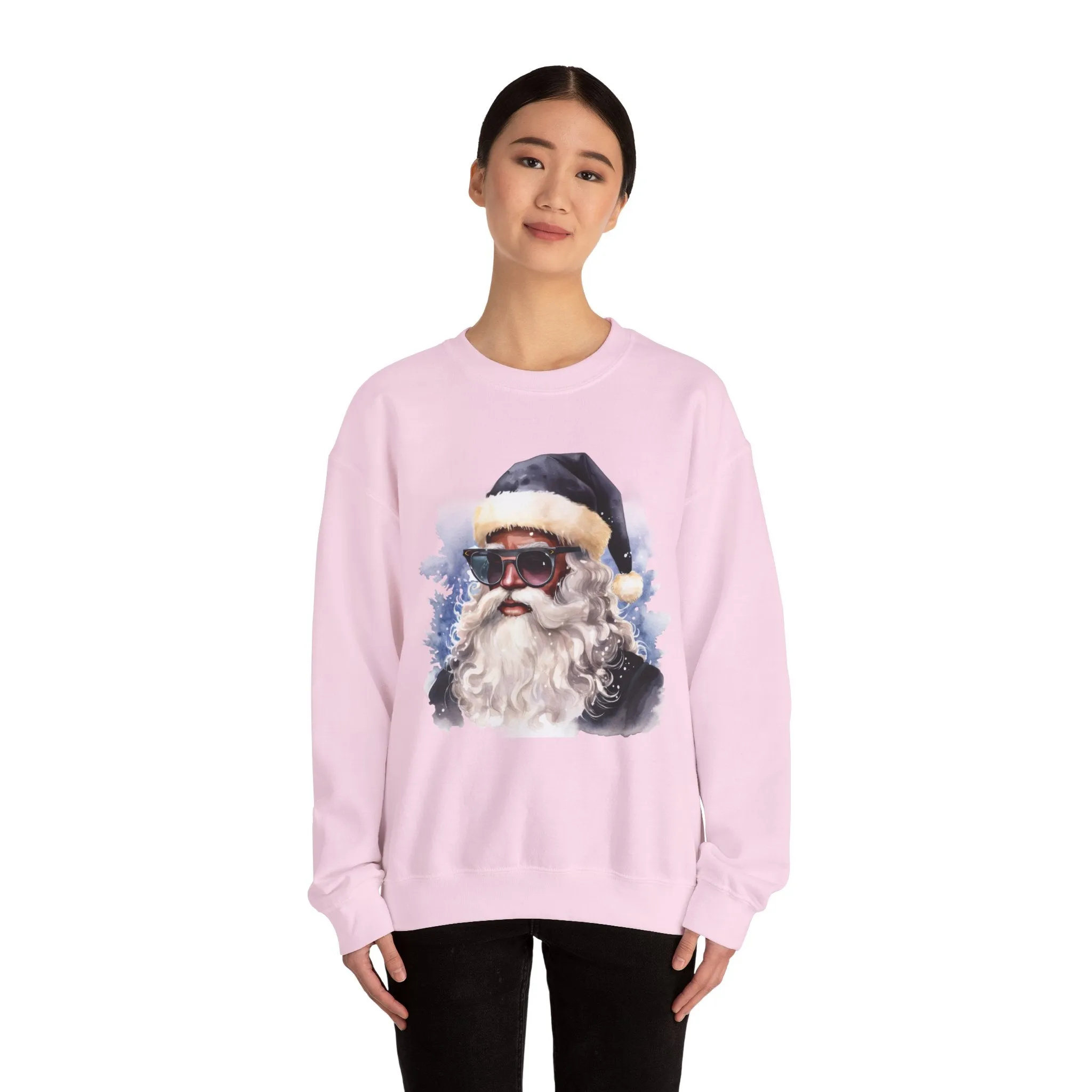 Black Santa 5 Unisex Heavy Blend™ Crewneck Sweatshirt