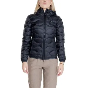 Blauer Women's Black Turtleneck Jacket with Front Pockets