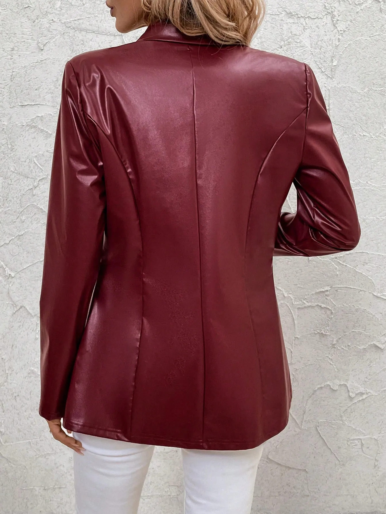 Blazer Burdeos Retro para Mujer