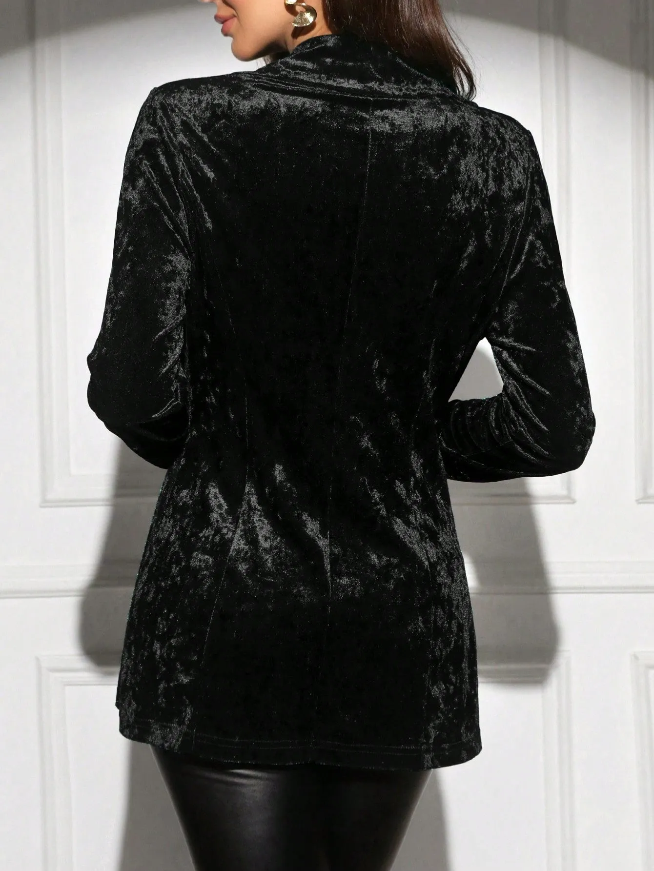 Blazer Elegante de Velour para Mujer - Cherry Vibes
