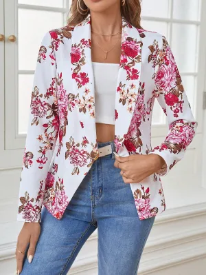 Blazer Floral con Cuello Esmoquin - Cherry Vibes