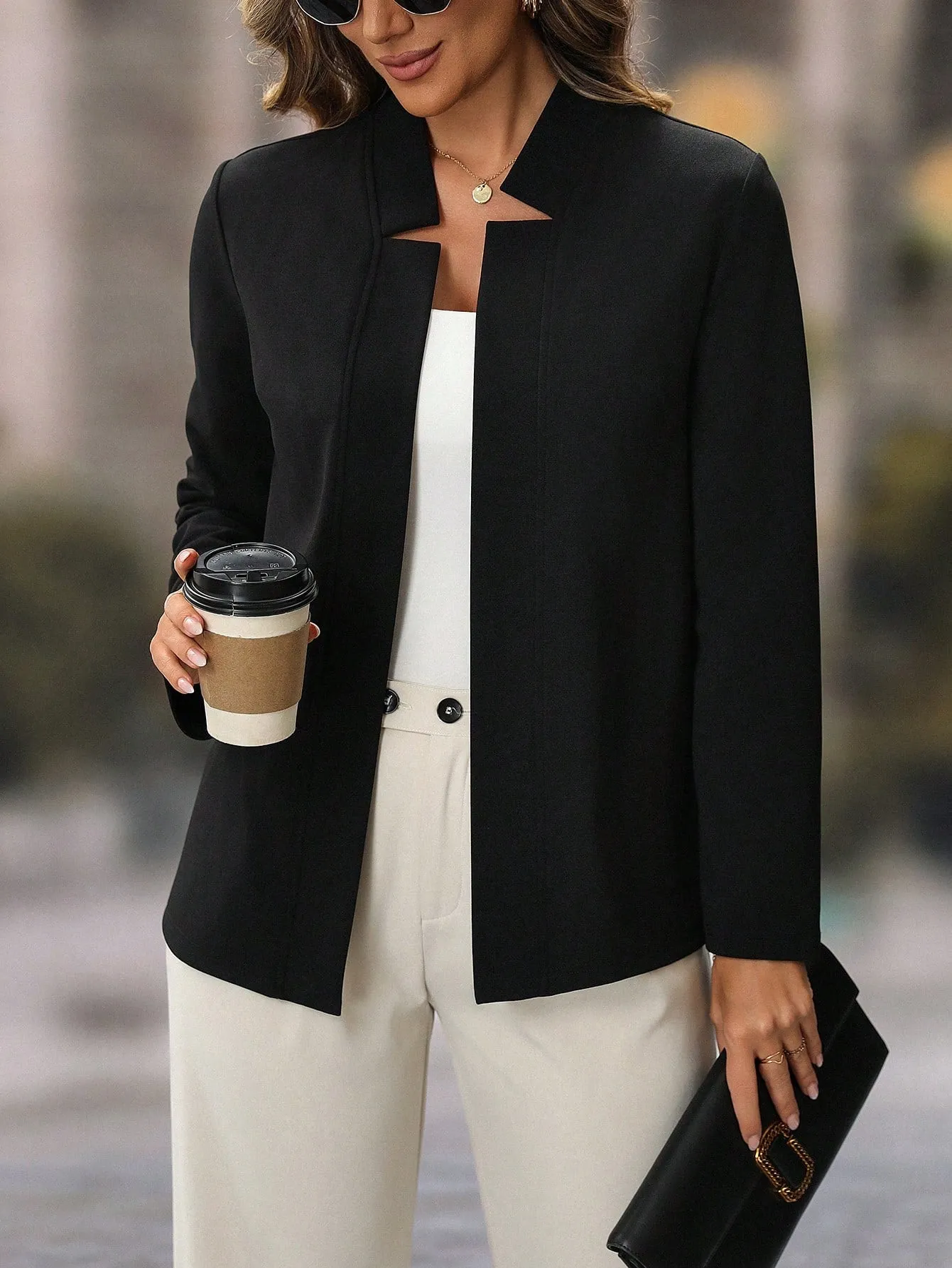 Blazer negro ajustado para mujer - Cherry Vibes