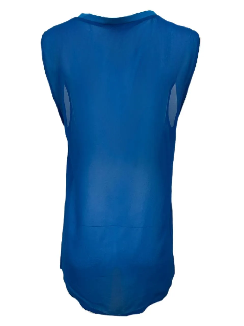 BLK DNM Women's Coral Blue Silk Sleeveless Shirt 53 Size S NWT