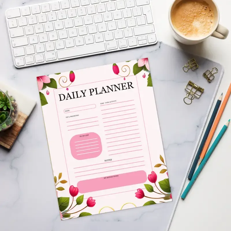 Blossom Daily Planner Notepad for Creative Organization
