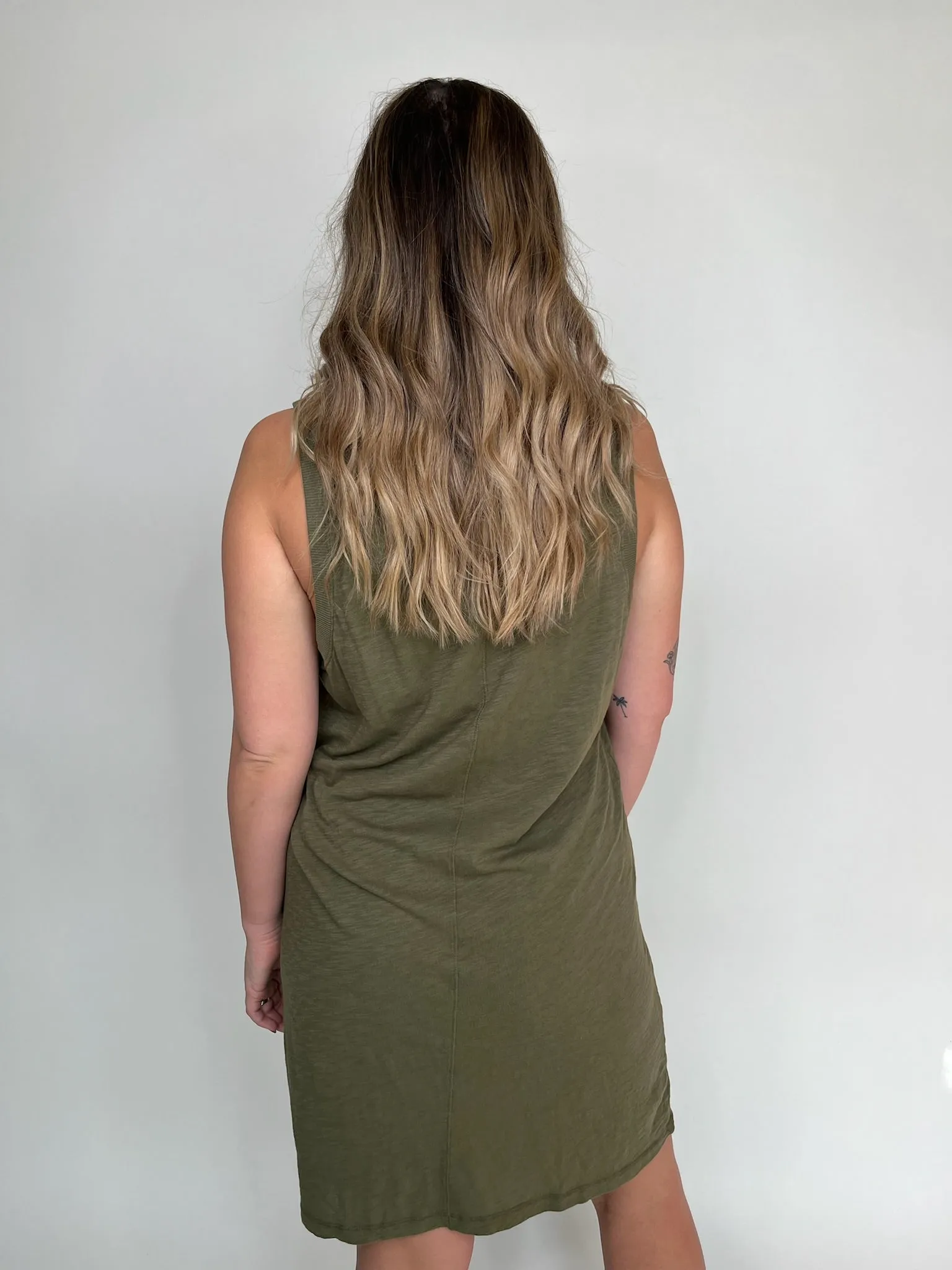 Bobi Raglan Seamed Tank Dress