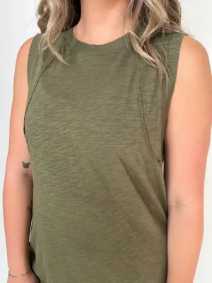 Bobi Raglan Seamed Tank Dress