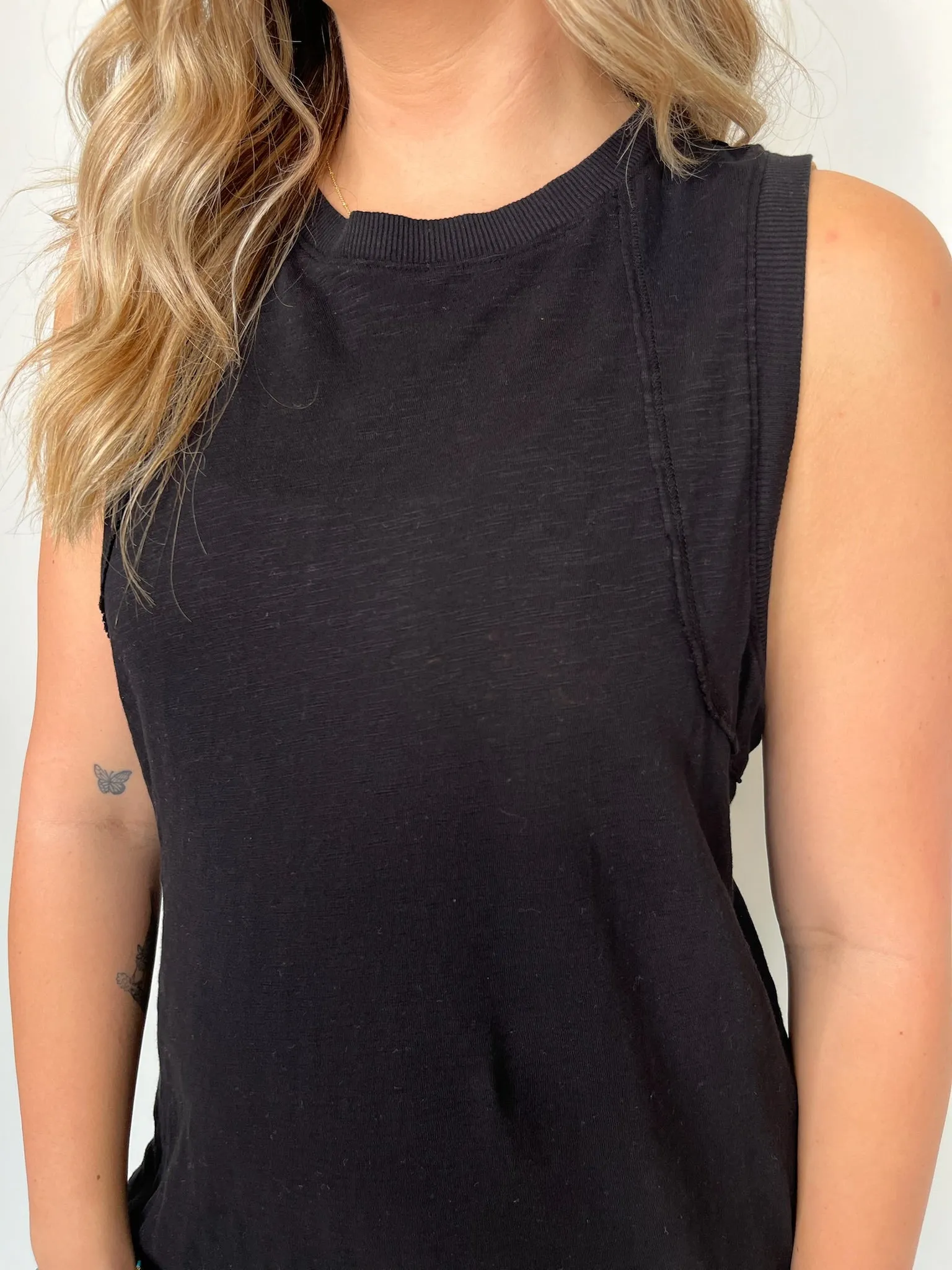 Bobi Raglan Seamed Tank Dress