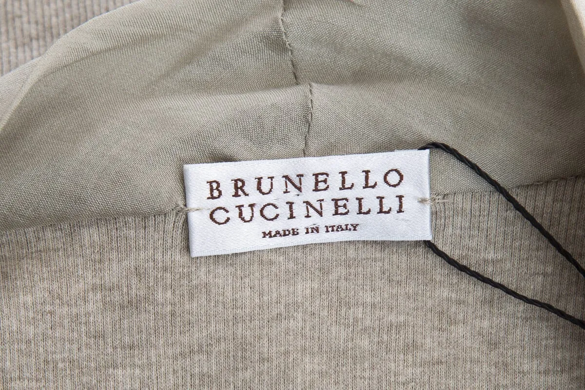Brunello Cucinelli Grey Silk & Rib Knit Sleeveless Blouse SZ L