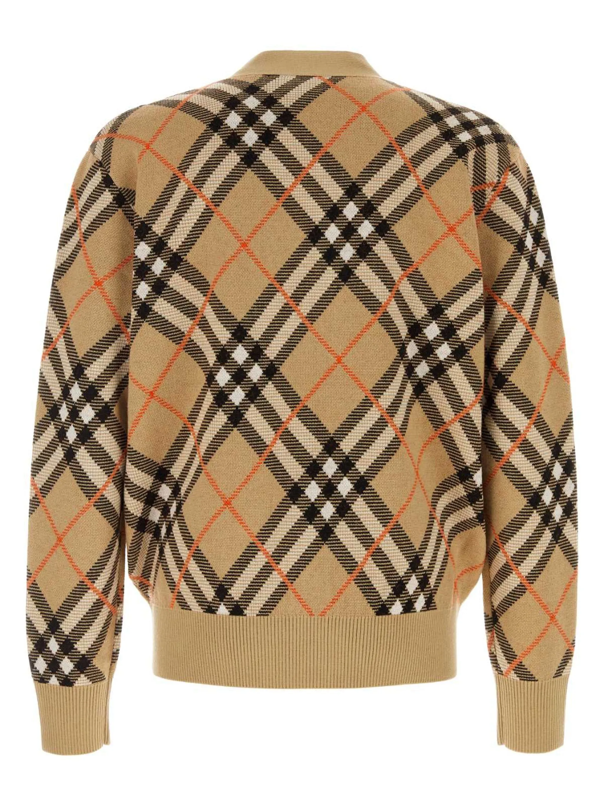 Burberry beige ull vintage check tröja