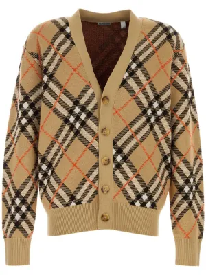 Burberry beige ull vintage check tröja