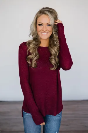 Burgundy Knit Sweater