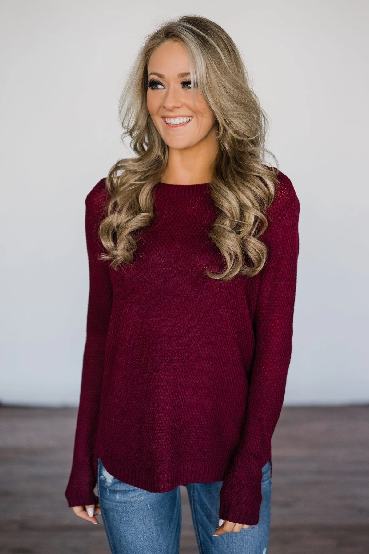 Burgundy Knit Sweater