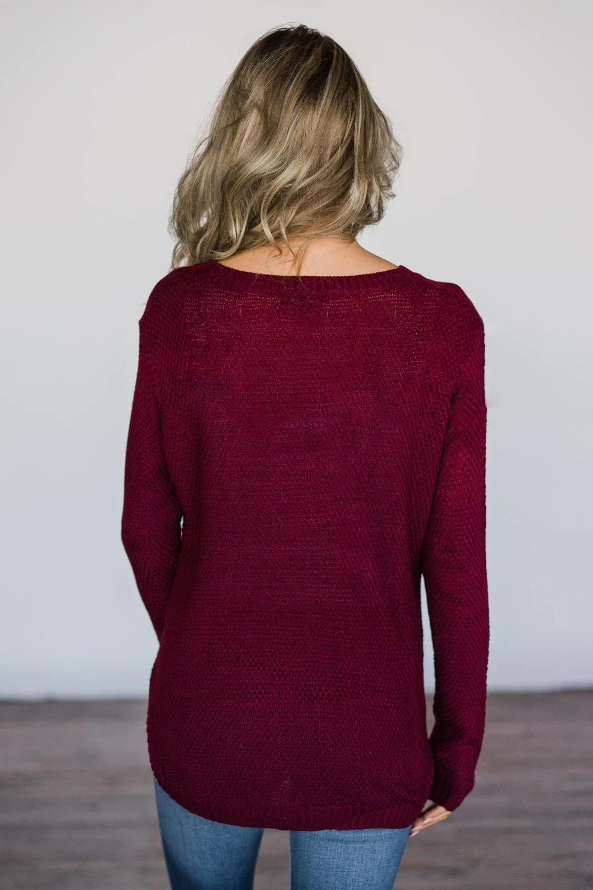 Burgundy Knit Sweater