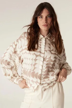 Cable - Dune Blouse - Half Moon Print