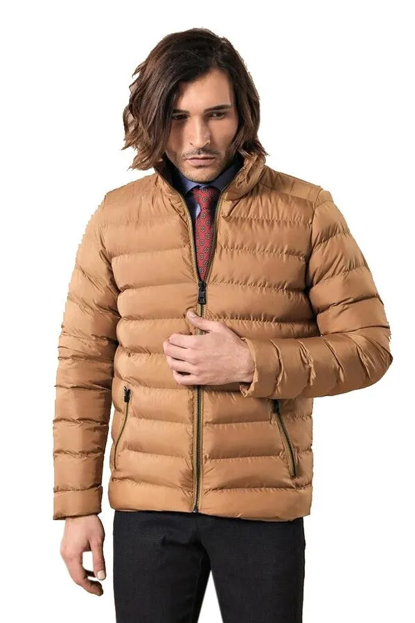 Camel Short Men Down Jacket - Wessi