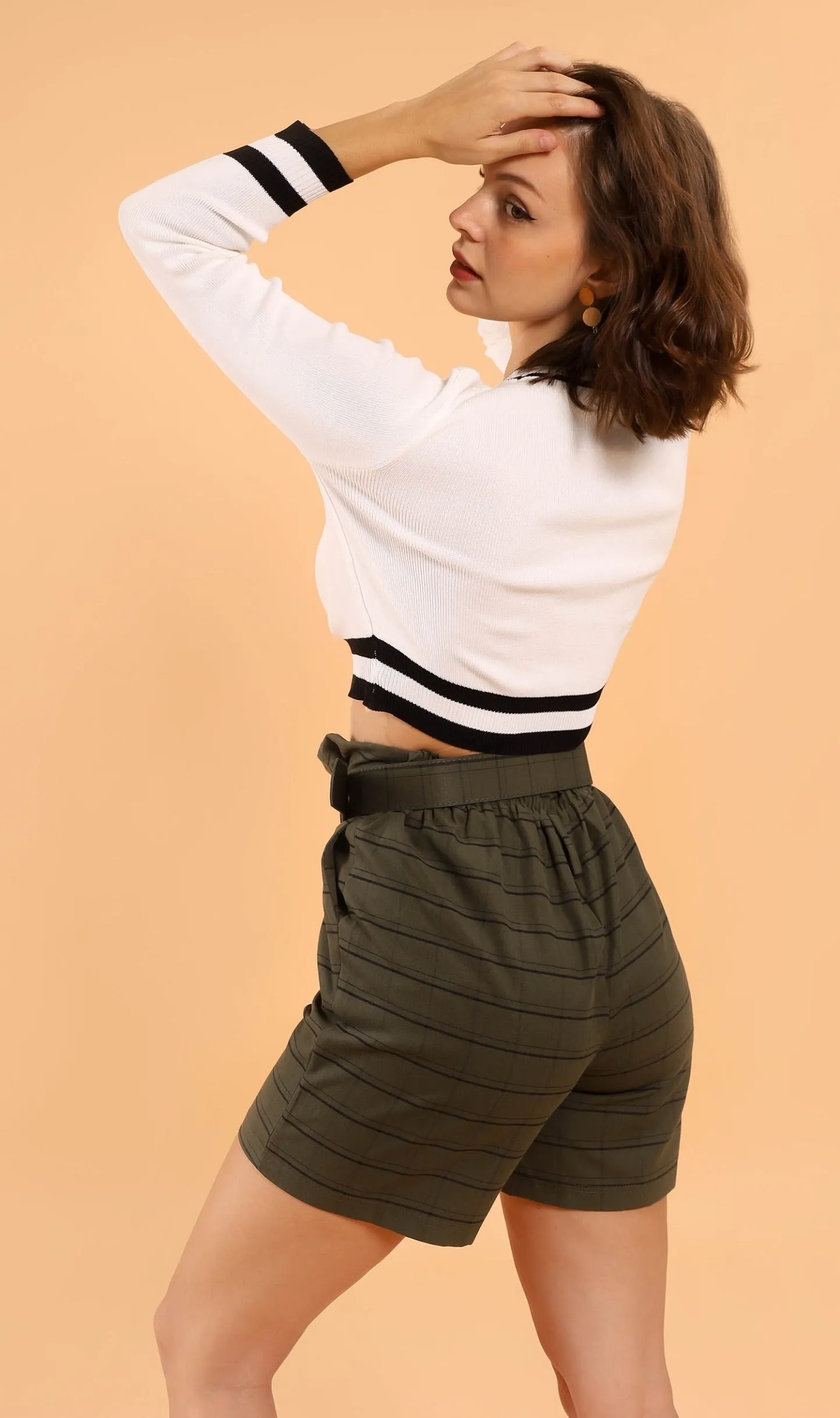 CAMILA Cropped Knit Sweater (White)