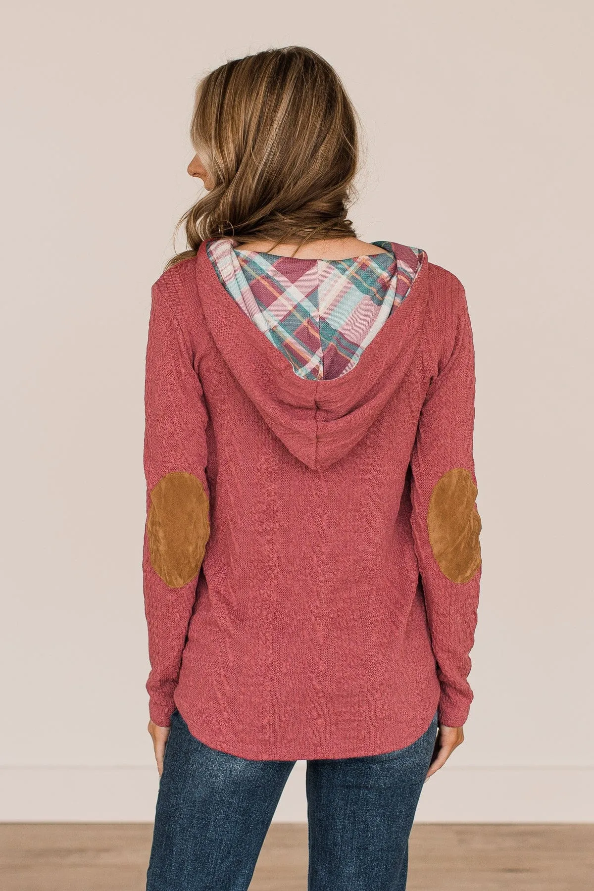Can't Resist Hooded Knit Top- Berry