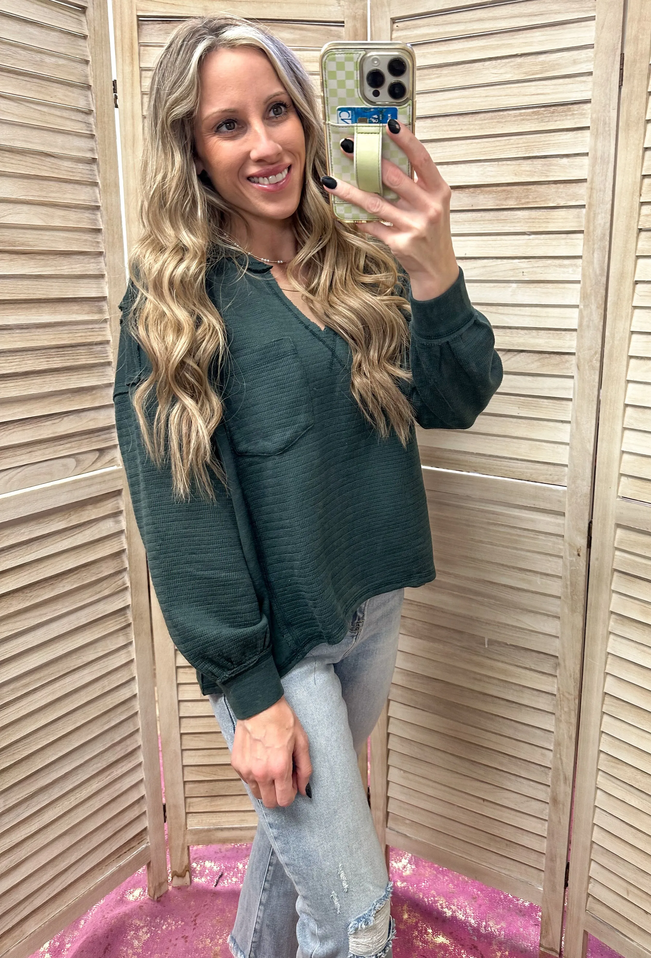Can't Talk Right Now Curvy Longsleeve Knit Top