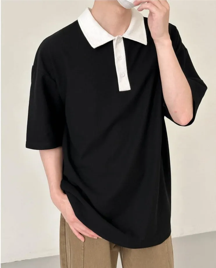 Casual POLO Contrasting Color T-Shirt