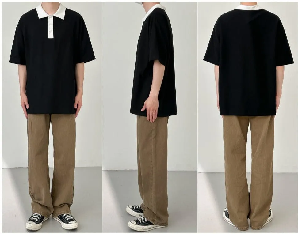 Casual POLO Contrasting Color T-Shirt