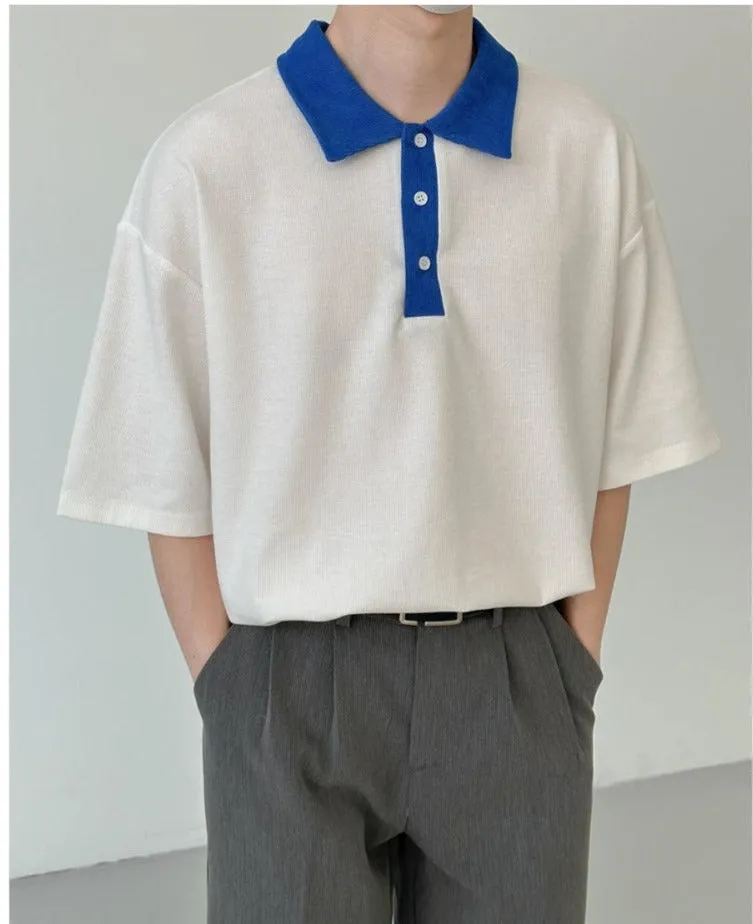 Casual POLO Contrasting Color T-Shirt