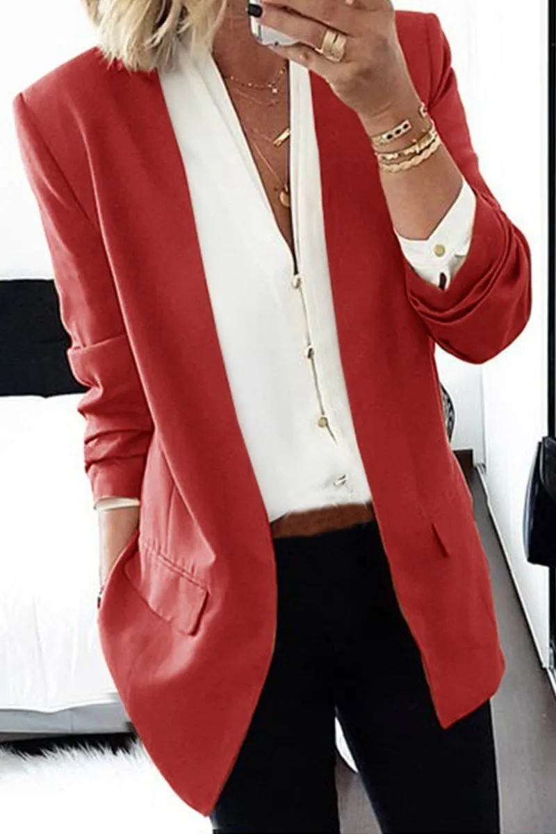 Casual Street Solid Solid Color Turndown Collar Outerwear