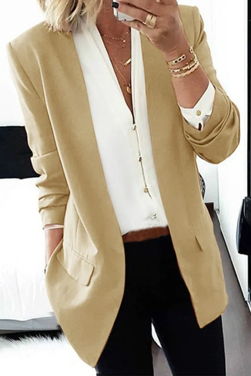 Casual Street Solid Solid Color Turndown Collar Outerwear