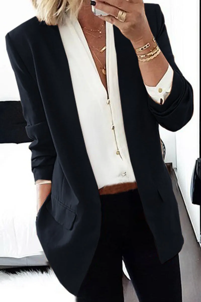 Casual Street Solid Solid Color Turndown Collar Outerwear