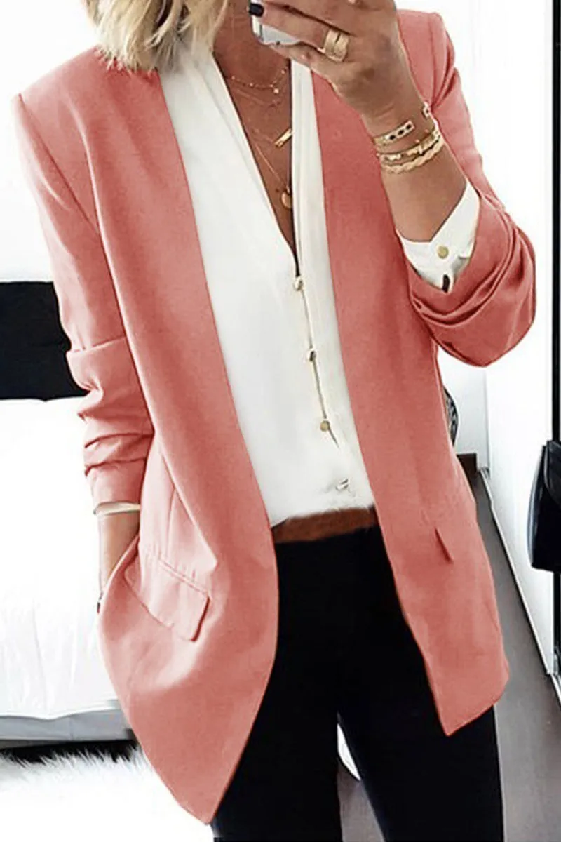 Casual Street Solid Solid Color Turndown Collar Outerwear