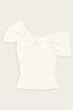 Celiana Knit Combo Top in Ivory