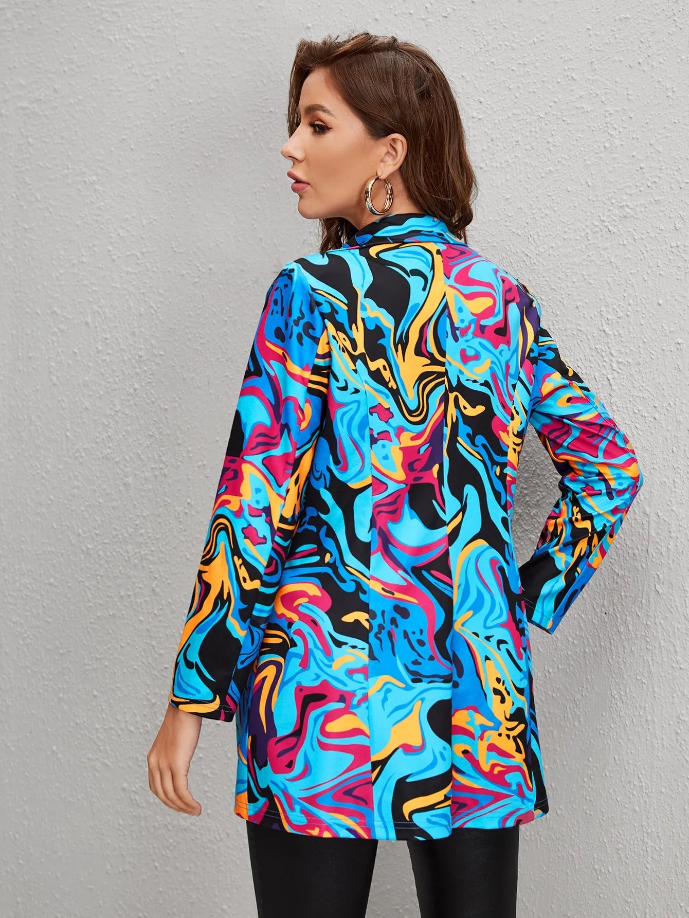 Cherry Vibes Blazer con estampado de dibujo en