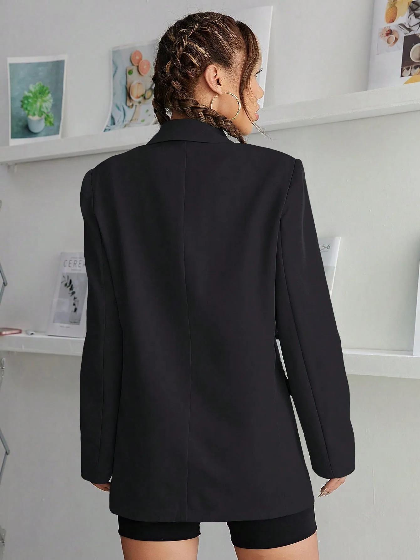 Cherry Vibes: Blazer de Cuello con Solapa para Mujer
