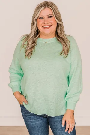 Choose Yourself Knit Sweater- Mint