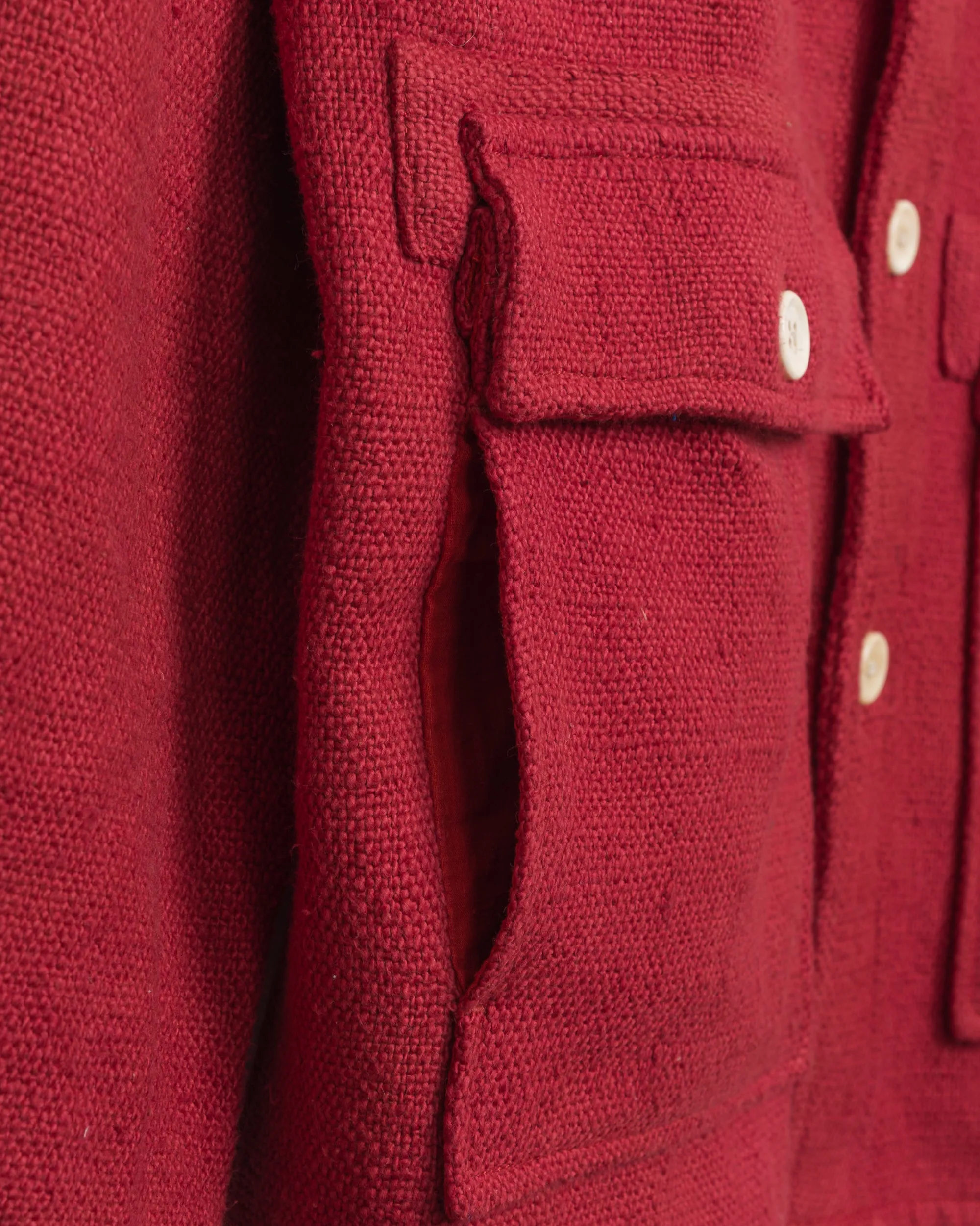 Chore Coat in Red Nubby Cotton