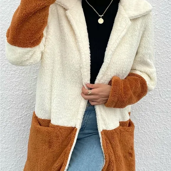 Color Block Cardigan Teddy