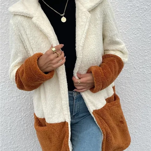 Color Block Cardigan Teddy